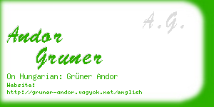 andor gruner business card